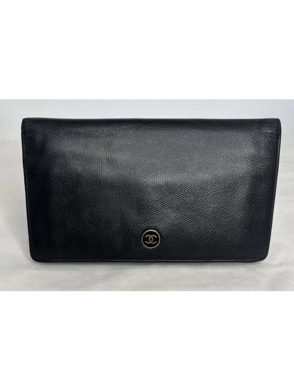 Chanel CC Button Long Wallet in Black Leather Classic Beauty